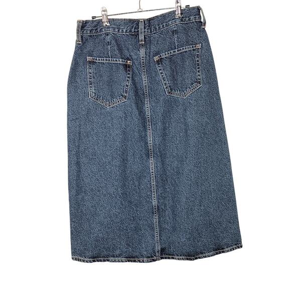 New Old Navy Denim Skirt Size 8 Button Front Midi Blue Jean High Waist - Picture 11 of 16